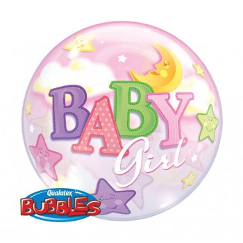 Прозрачный шар из эластичного пластика "Baby Girl" 